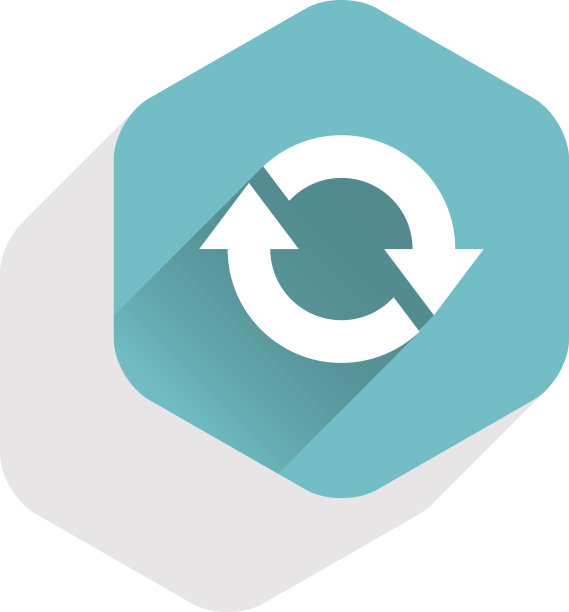 平箭头符号刷新图标六边形按钮图片下载