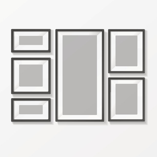 空白图片或摄影框架的室内。向量图片下载