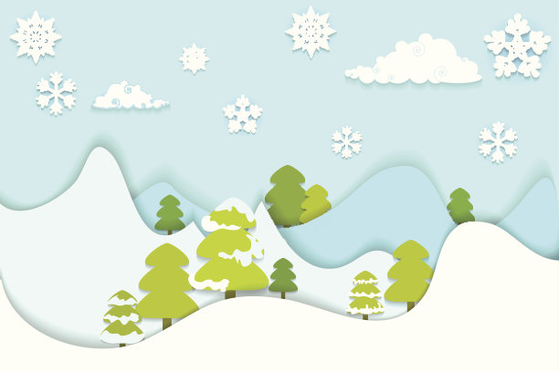 白雪皑皑的松树图片下载