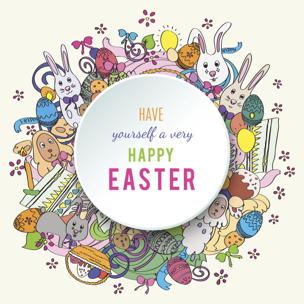 五彩缤纷的复活节贺卡在矢量图片下载