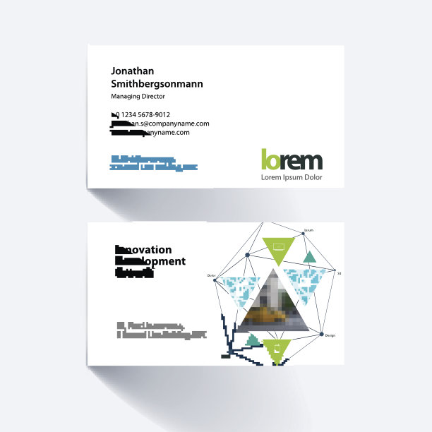 矢量名片模板与三角形形状，三角形，图片下载