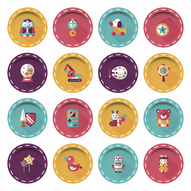 儿童玩具图标集图片下载