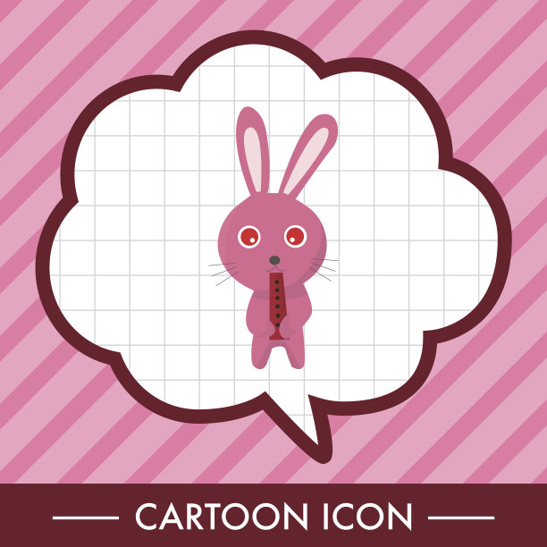 动物兔子演奏乐器卡通主题元素图片下载