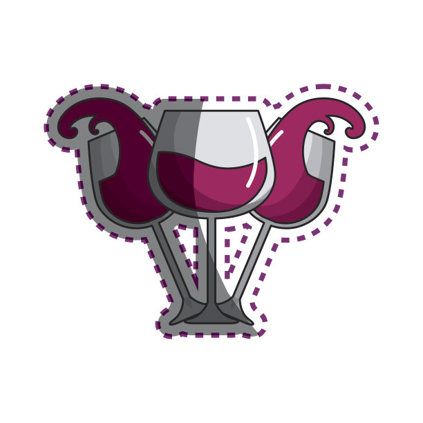 贴纸玻璃泼洒酒的图标图片下载