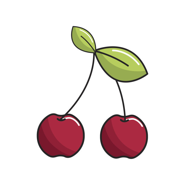 樱桃水果图标股票图片下载