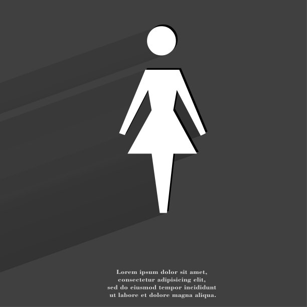 女卫生间扁平风格网页按钮图片下载