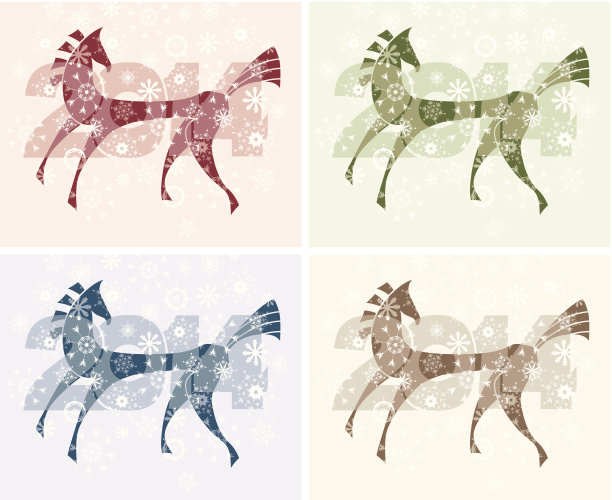 马年卡片。图片下载