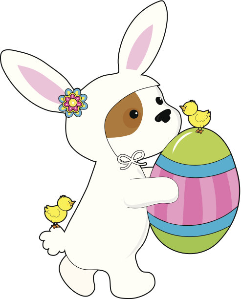 可爱小狗兔套装图片下载