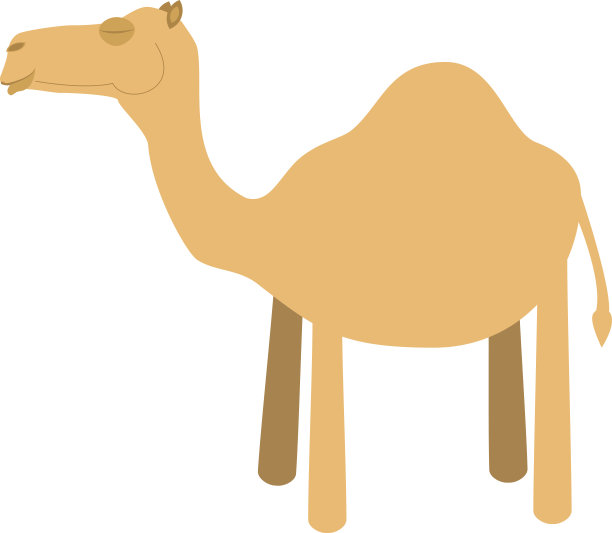可爱的卡通骆驼矢量插图图片下载