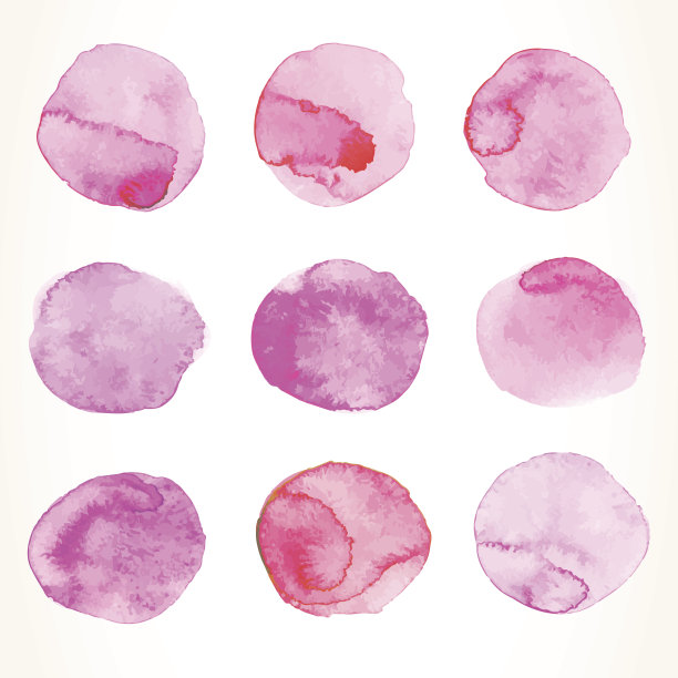 粉红色的水彩圈图片下载