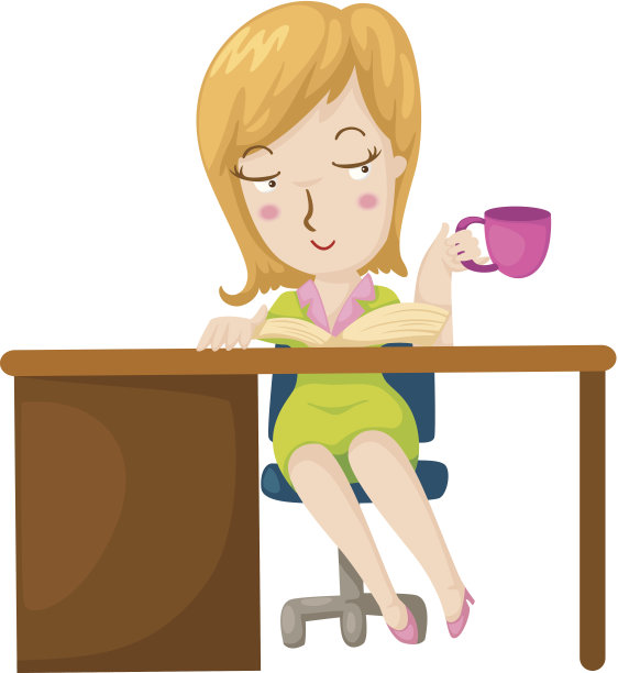 喝咖啡看书的女孩图片下载