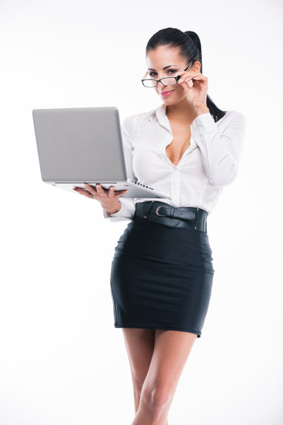 年轻的商务女性，手提电脑图片下载