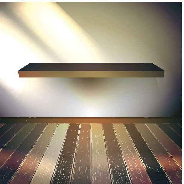 米黄色的墙壁与灯光木地板。每股收益10图片下载