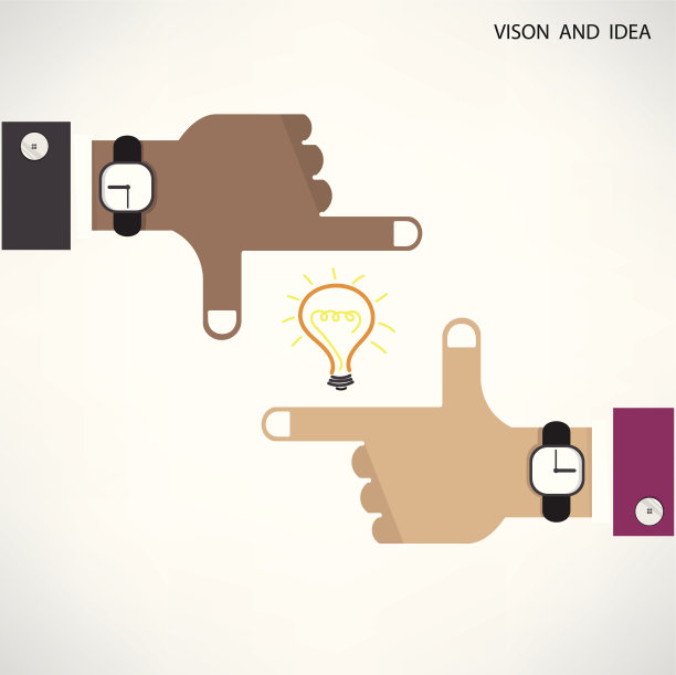 商人的手和灯泡的标志图片下载