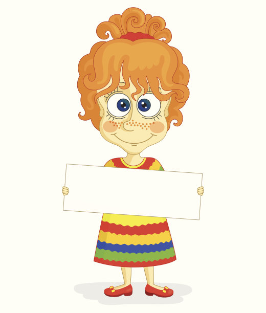 有趣的女孩和横幅图片下载