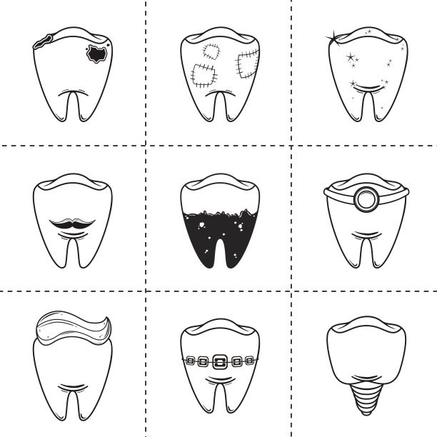 牙齿图标设置-插图图片下载