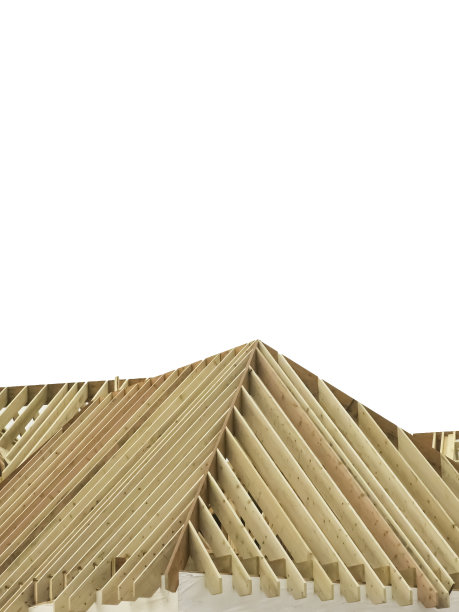 正在施工的部分屋顶，被白色隔离图片下载