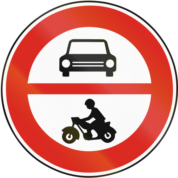 在斯洛伐克使用的路标-禁止机动车辆图片下载