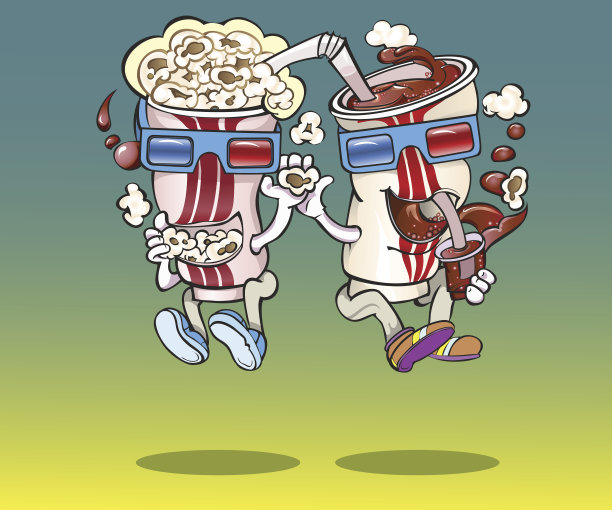 爆米花和古柯观看3D电影图片下载