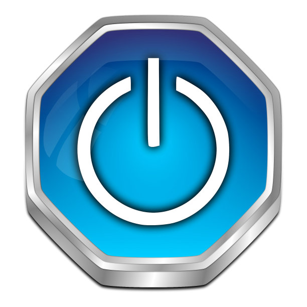 电源按钮- 3D插图图片下载
