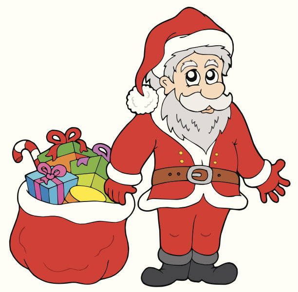 圣诞老人带着礼物快乐图片下载