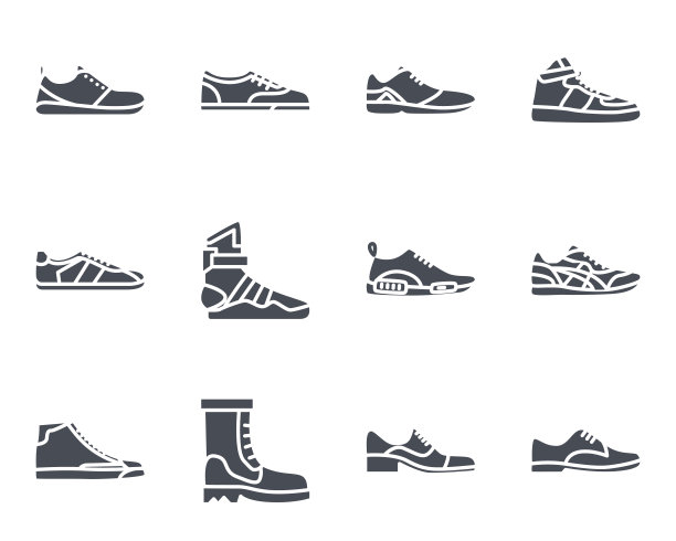 运动鞋鞋子图标剪影图片下载