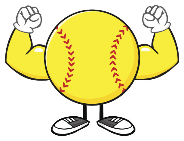 垒球无脸卡通吉祥物角色弯曲图片下载