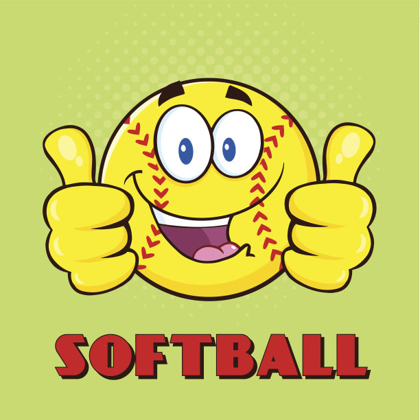 快乐垒球卡通人物给双大拇指图片下载