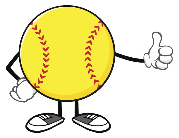 垒球无脸卡通吉祥物角色给大拇指图片下载