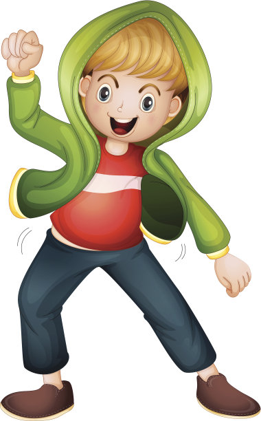 穿绿夹克的男孩图片下载