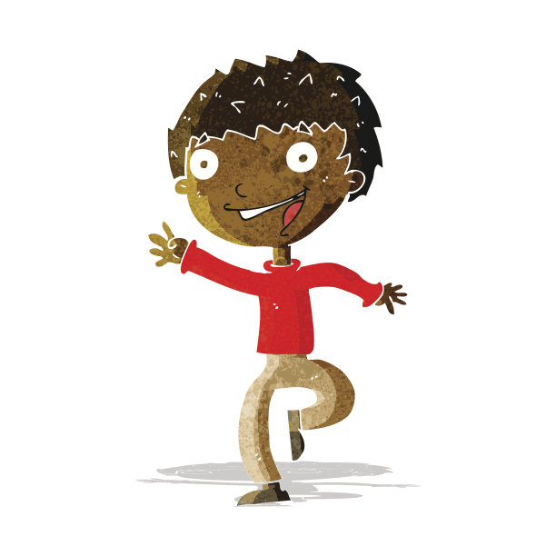 卡通兴奋的男孩图片下载