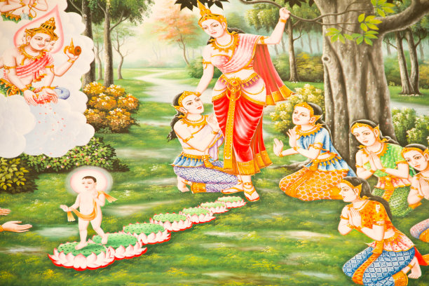 在墙上画泰国宗教艺术图片下载