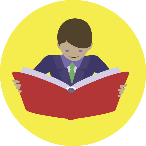 男人阅读打开的书图片下载