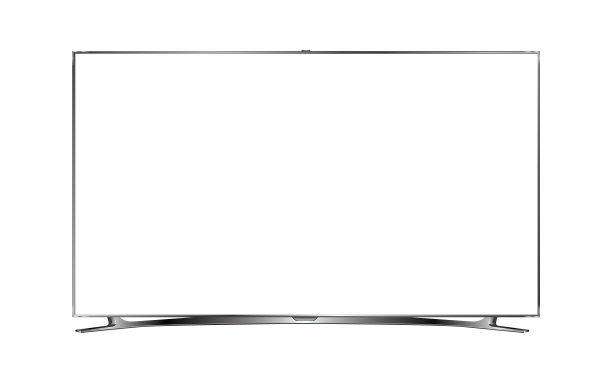 现代超高清电视与空白屏幕隔离图片下载