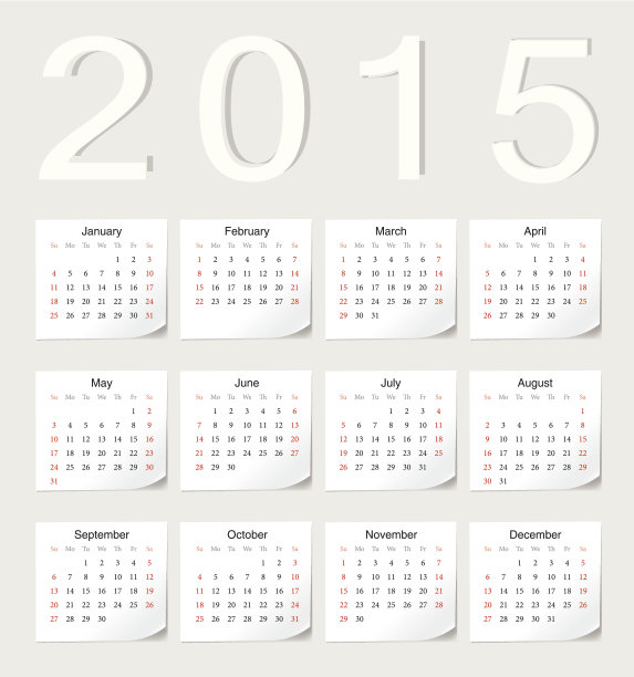 欧洲2015年日历图片下载