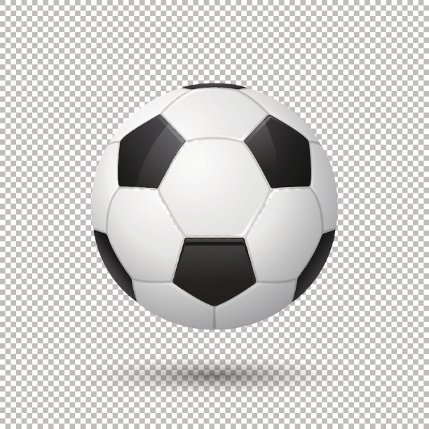 矢量现实飞行足球特写孤立在透明的背景。EPS10中的设计模板图片下载