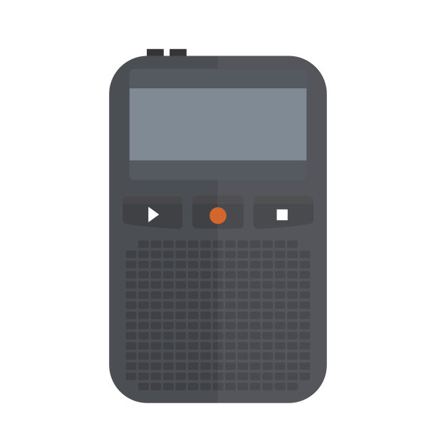 磁带录音机或录音机图标孤立在白色矢量插图麦克风声音音频音响设备电子设备口袋媒体采访图片下载