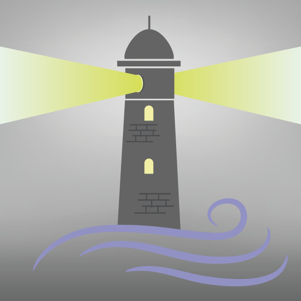 海上灯塔轮廓图片下载