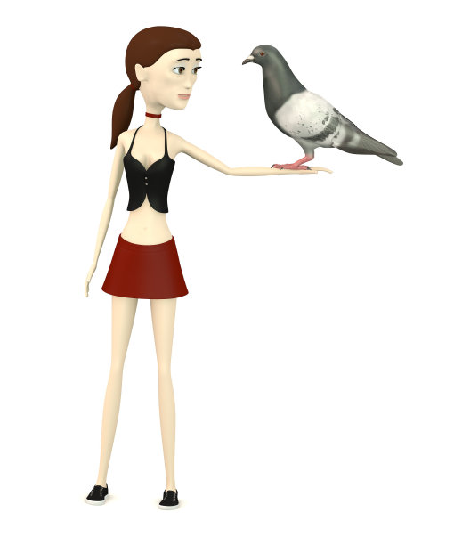 带鸽子的卡通人物图片下载