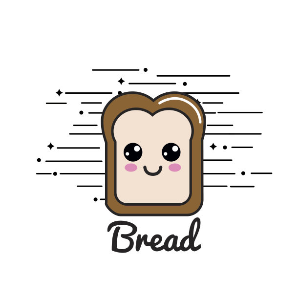 可爱的快乐减半面包图标图片下载