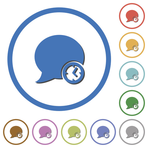 带有阴影和轮廓的博客评论时间图标图片下载