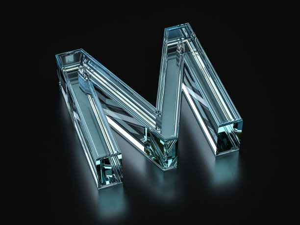玻璃字母M图片下载