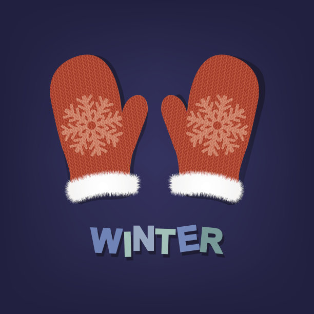戴手套的冬季海报图片下载