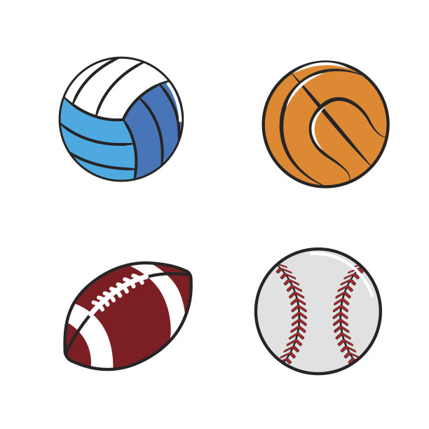 颜色不同的玩球图标图片下载