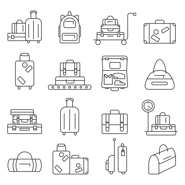 包线图标设置。行李图像素材图片