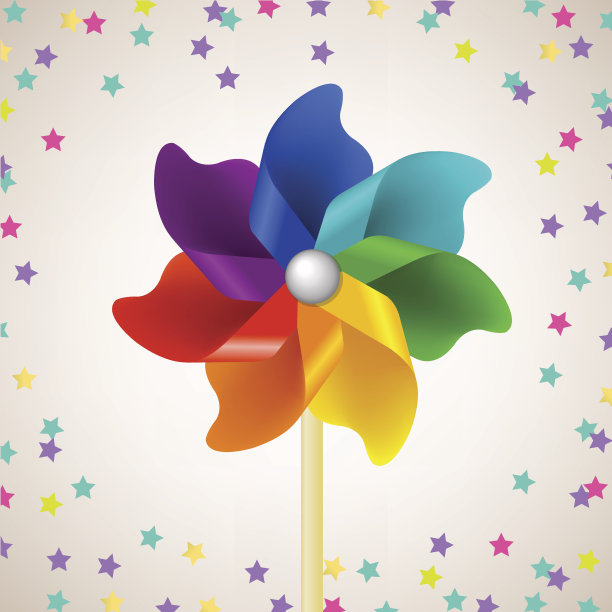 彩色纸风车图片下载