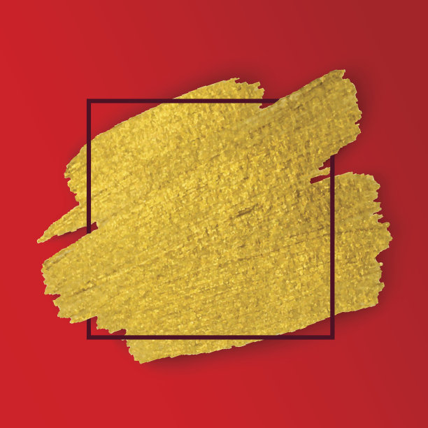 矢量金色油漆描边框架图片下载