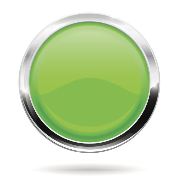 绿色的圆形按钮。网页图标与铬框图片下载