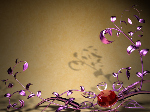 背景与金属花卉设计图片下载