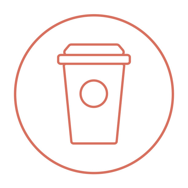 一次性杯子线条图标图片下载